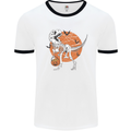 Dinosaur Halloween T-Rex Mens White Ringer T-Shirt White/Black