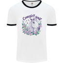 Cowgirl Soul Equestrian Horse Mens Ringer T-Shirt White/Black