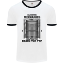 Elevator Mechanic Lift Engineer Mens Ringer T-Shirt White/Black