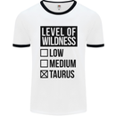 Levels of Wildness Taurus Mens White Ringer T-Shirt White/Black