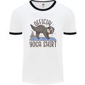 Funny Sloth Yoga Mens Ringer T-Shirt White/Black