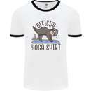Funny Sloth Yoga Mens Ringer T-Shirt White/Black