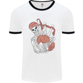 A Skeleton Playing the Bagpipes Mens Ringer T-Shirt White/Black