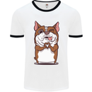 A Cute Dog With a Heart Sign Mens White Ringer T-Shirt White/Black