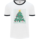 Fitness Merry Fitmas Christmas Tree Gym Mens White Ringer T-Shirt White/Black