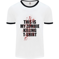 This Is My Zombie Killing Halloween Horror Mens White Ringer T-Shirt White/Black