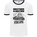 Brother & Brother Friends for Life Funny Mens White Ringer T-Shirt White/Black