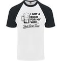 A Beer for My Wife Best Swap Ever Funny Mens S/S Baseball T-Shirt White/Black