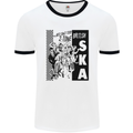 Can't Stop 2-Tone British SKA 2Tone Mens White Ringer T-Shirt White/Black