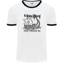 Viking Blood Runs Through Me Ship Sailing Mens Ringer T-Shirt White/Black