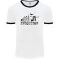 Evolution of a Skydiver Funny Skydiving Mens White Ringer T-Shirt White/Black