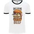 Food Sweet Dreams Beef Funny Chef BBQ Cook Mens White Ringer T-Shirt White/Black