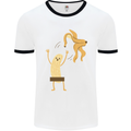 Get Naked Censored Banana Funny Mens White Ringer T-Shirt White/Black