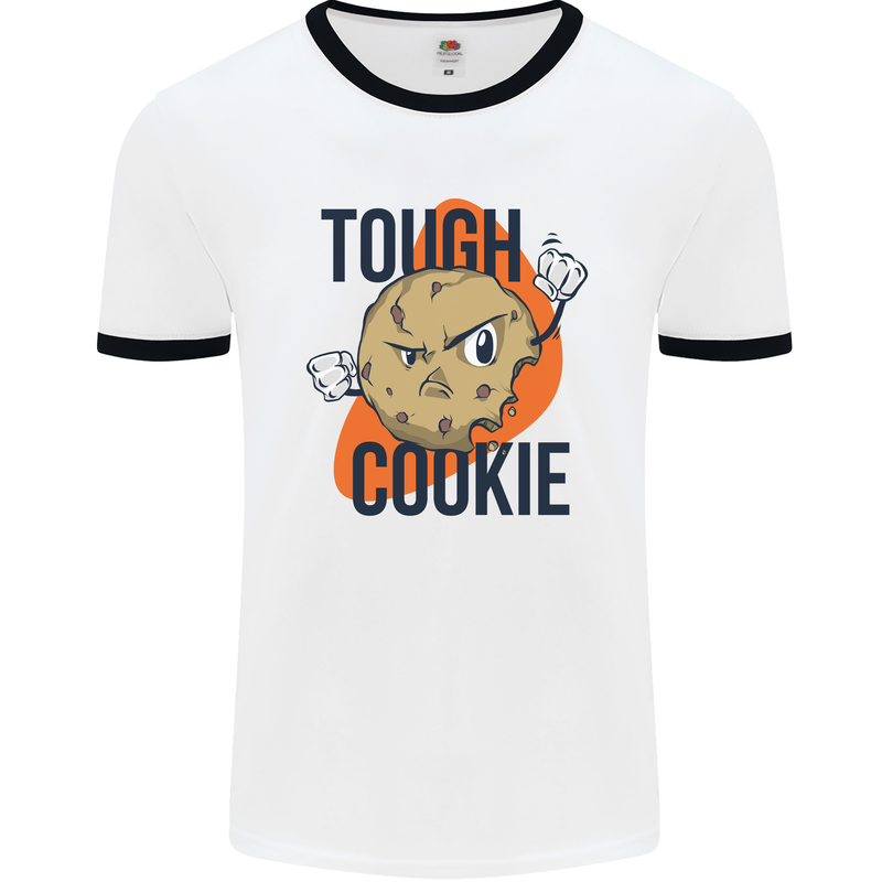 A Tough Cookie MMA Mixed Martial Arts Funny Mens White Ringer T-Shirt White/Black