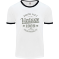 Vintage Year 34th Birthday 1989 Mens Ringer T-Shirt White/Black