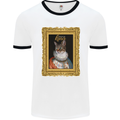 The One True Cat King Funny Mens White Ringer T-Shirt White/Black