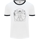 Gaming Vitruvian Gamer Funny Video Games Mens White Ringer T-Shirt White/Black