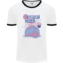 Climate Change Support Your Local Planet Mens Ringer T-Shirt White/Black