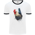 A Chicken Watercolour Mens White Ringer T-Shirt White/Black