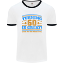 60th Birthday Turning 60 Is Great Year Old Mens White Ringer T-Shirt White/Black