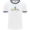 Golf Heartbeat Pulse Mens White Ringer T-Shirt White/Black