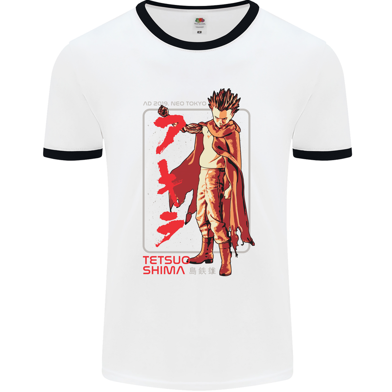 Tetsuo Shima Japanese Anime Mens White Ringer T-Shirt White/Black