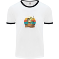 A Frog Hiking in the Mountains Trekking Mens White Ringer T-Shirt White/Black