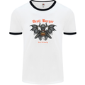 Devil Burger Demon Satan Grim Reaper BBQ Mens White Ringer T-Shirt White/Black