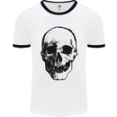 Human Skull Mens White Ringer T-Shirt White/Black