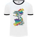 LGBT Surround Yourself Gay Pride Colours Mens White Ringer T-Shirt White/Black