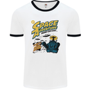 Space Adventure Astronaut Mens White Ringer T-Shirt White/Black