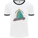 Books Only Christmas Tree Funny Bookworm Mens White Ringer T-Shirt White/Black