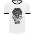 Thug Life Skulls Mens White Ringer T-Shirt White/Black