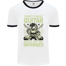 Right To Bear Guitar Rock n Roll Music Mens White Ringer T-Shirt White/Black