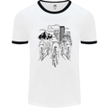 Bike Ride Cycling Cyclist Bicycle Road MTB Mens White Ringer T-Shirt White/Black