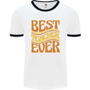 Best Teacher Ever Teaching Maths English Mens Ringer T-Shirt White/Black