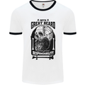 Great Beard Comes Great Responsibility Skull Mens White Ringer T-Shirt White/Black