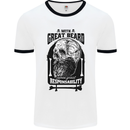 Great Beard Comes Great Responsibility Skull Mens White Ringer T-Shirt White/Black