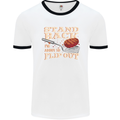 Flip Out Funny BBQ Grill Mens White Ringer T-Shirt White/Black