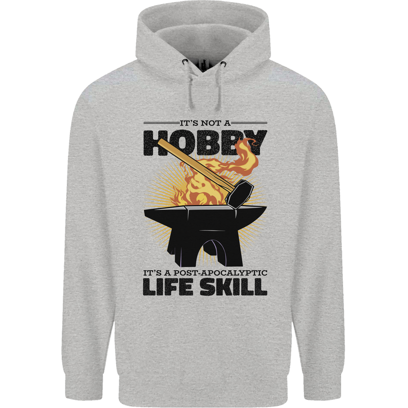 Blacksmith Life Post Apocalyptic Skill Childrens Kids Hoodie Sports Grey