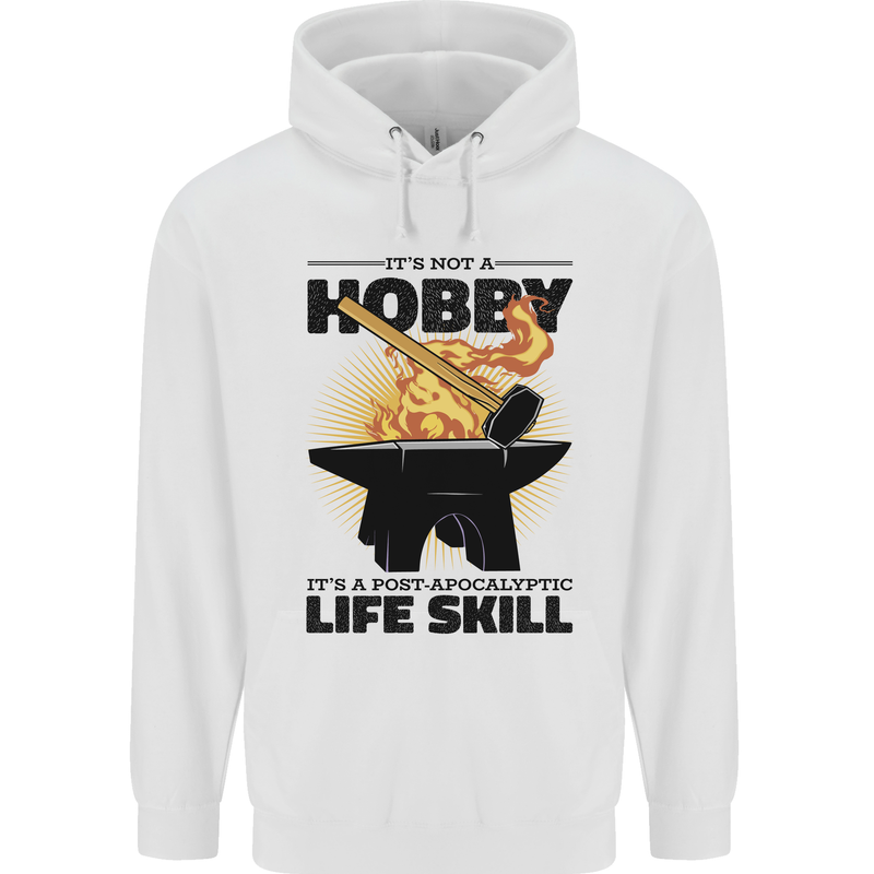 Blacksmith Life Post Apocalyptic Skill Childrens Kids Hoodie White