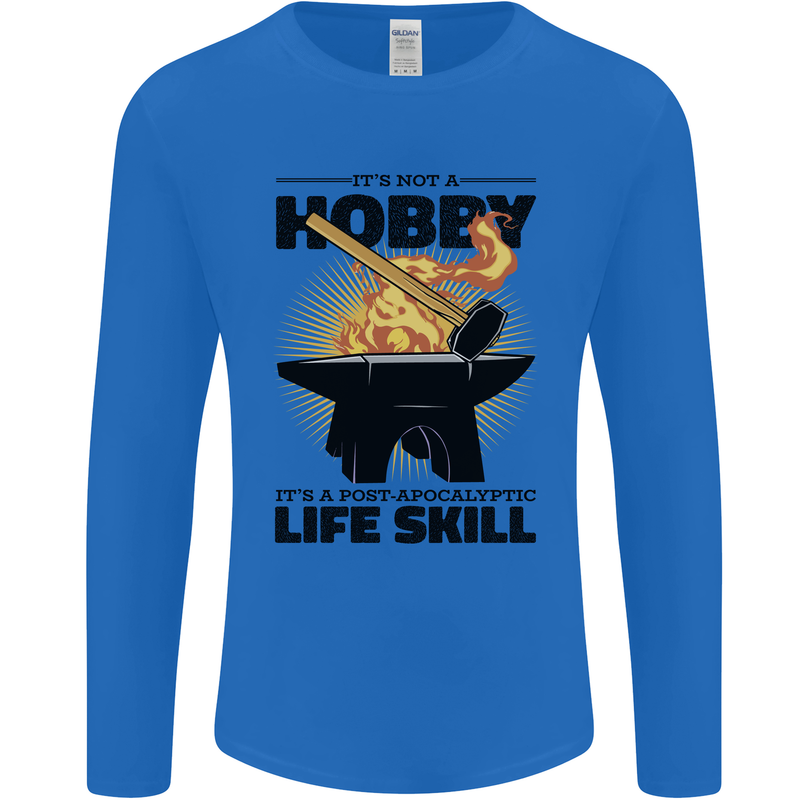 Blacksmith Life Post Apocalyptic Skill Mens Long Sleeve T-Shirt Royal Blue