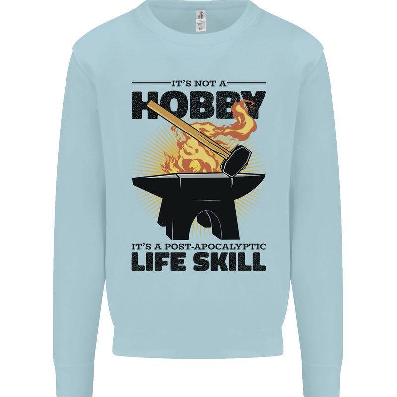 Blacksmith Life Post Apocalyptic Skill Mens Sweatshirt Jumper Light Blue