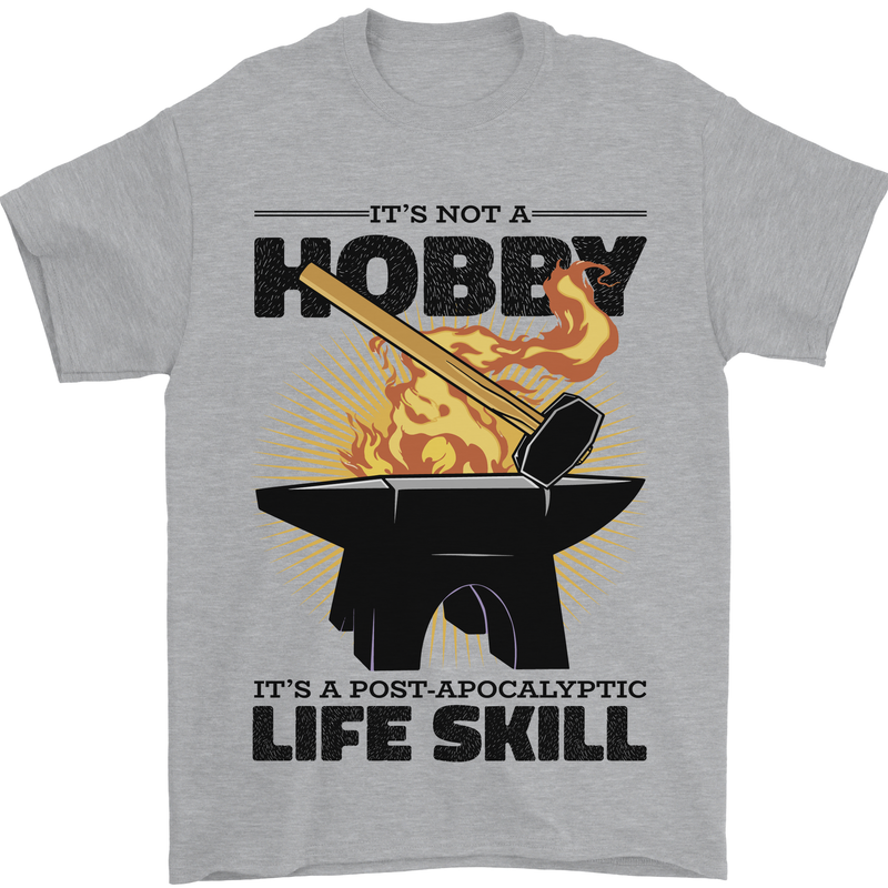 Blacksmith Life Post Apocalyptic Skill Mens T-Shirt 100% Cotton Sports Grey