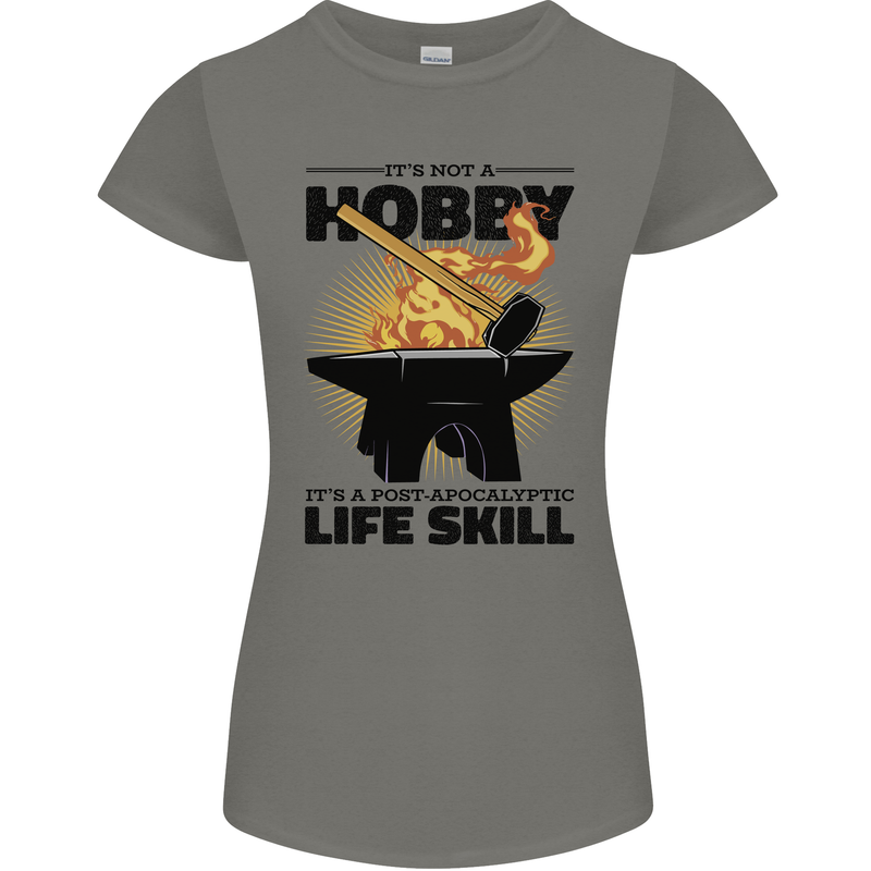 Blacksmith Life Post Apocalyptic Skill Womens Petite Cut T-Shirt Charcoal