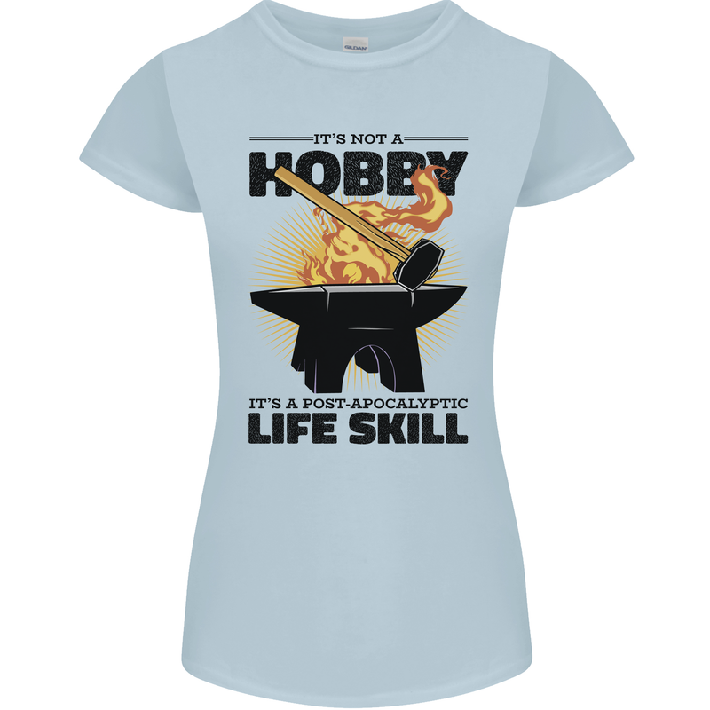Blacksmith Life Post Apocalyptic Skill Womens Petite Cut T-Shirt Light Blue