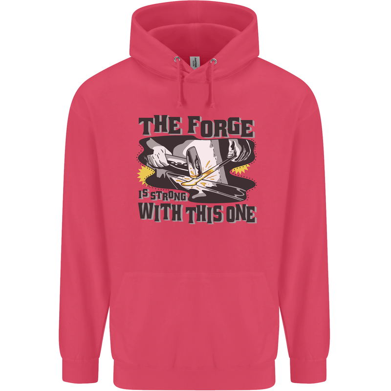 Blacksmith the Forge is Strong With This One Childrens Kids Hoodie Heliconia