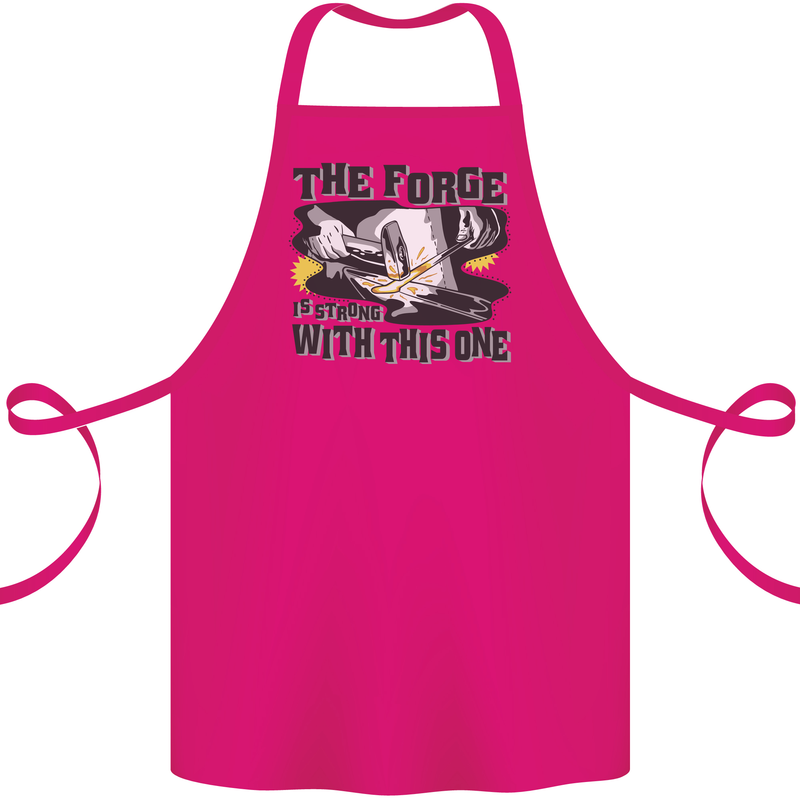 Blacksmith the Forge is Strong With This One Cotton Apron 100% Organic Pink