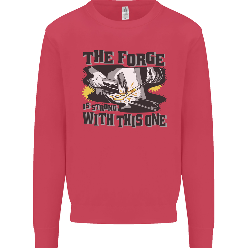 Blacksmith the Forge is Strong With This One Kids Sweatshirt Jumper Heliconia