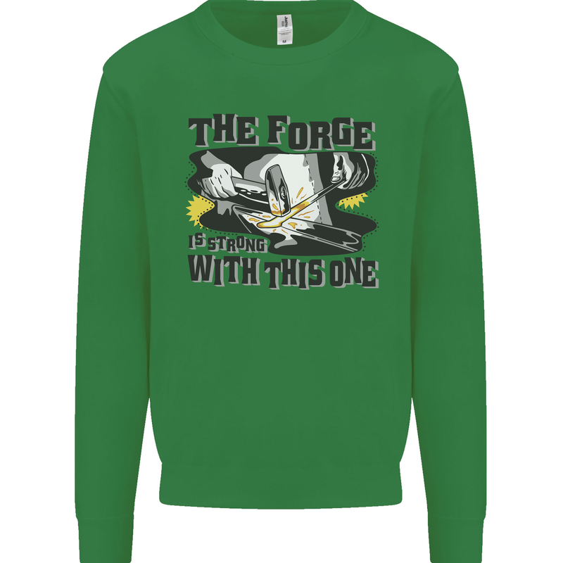Blacksmith the Forge is Strong With This One Kids Sweatshirt Jumper Irish Green